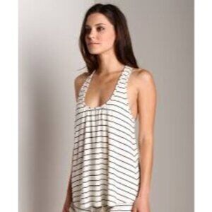 Eberjey Nautical Stripe Racerback Tank Ivory Flowy